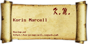 Koris Marcell névjegykártya